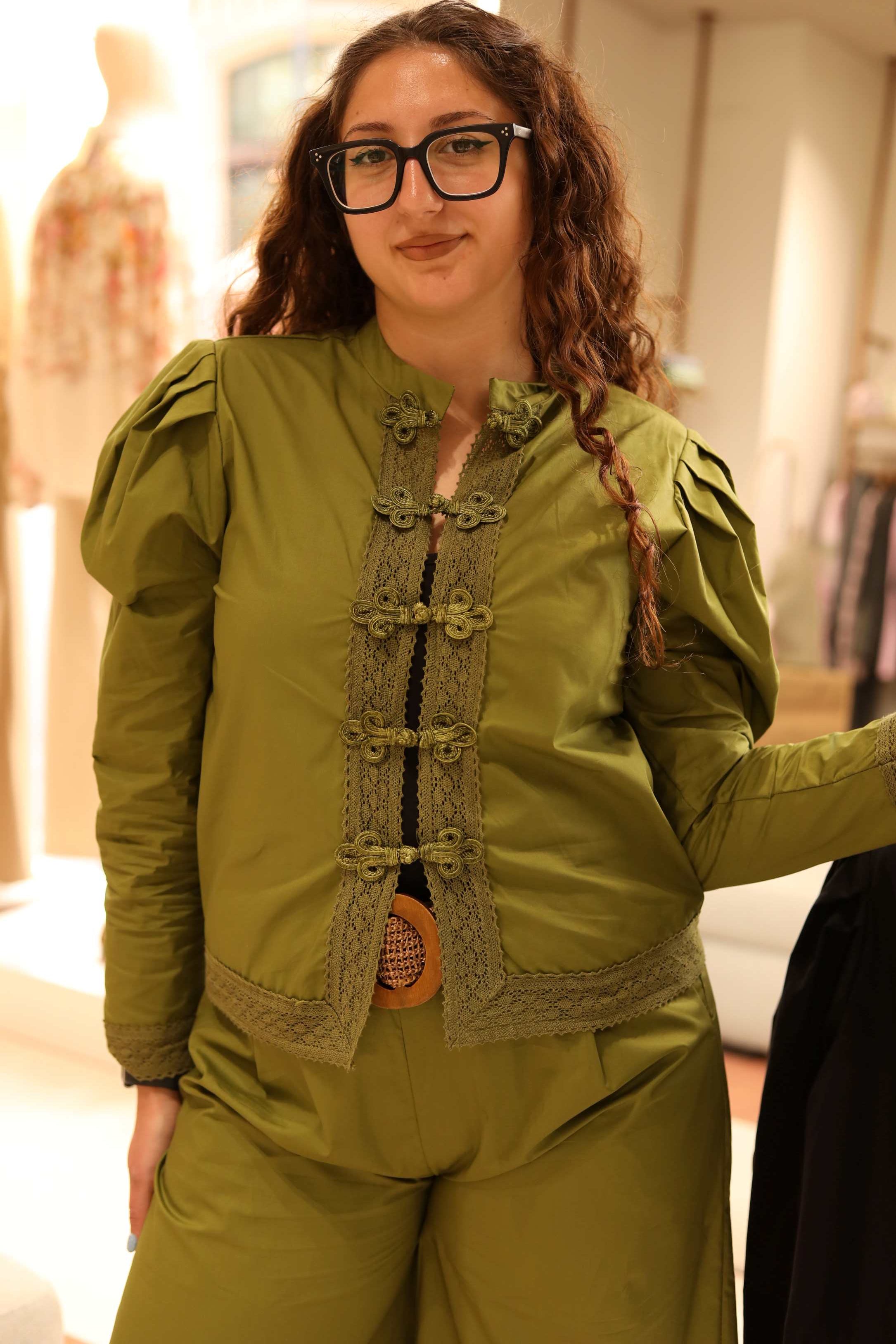 CAMICIA COREANA IN COTONE CON ALAMARI