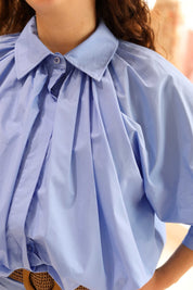 CAMICIA IN COTONE CON ELASTICO SUL FONDO