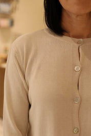 CARDIGAN CON PROFILI A COSTINE IN 100% COTONE