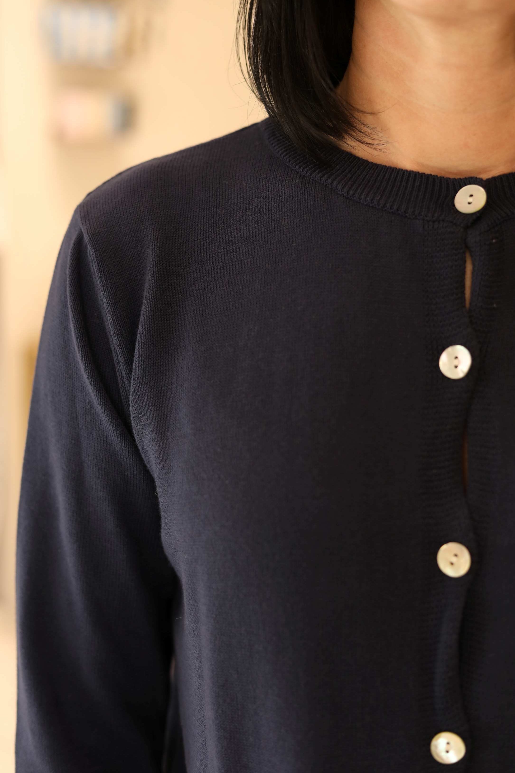 CARDIGAN CON PROFILI A COSTINE IN 100% COTONE