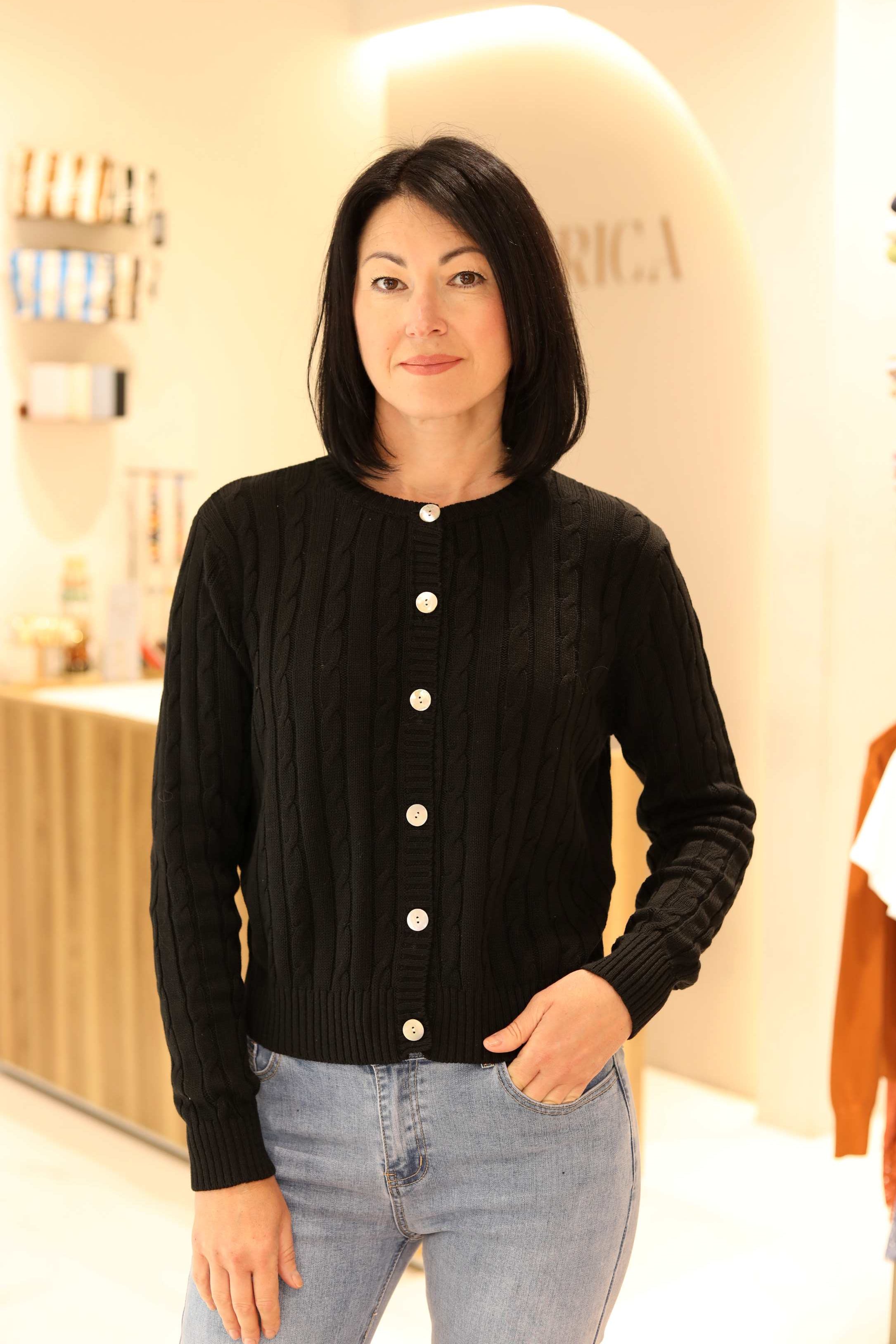CARDIGAN INTRECCI A GIROCOLLO IN 100% COTONE