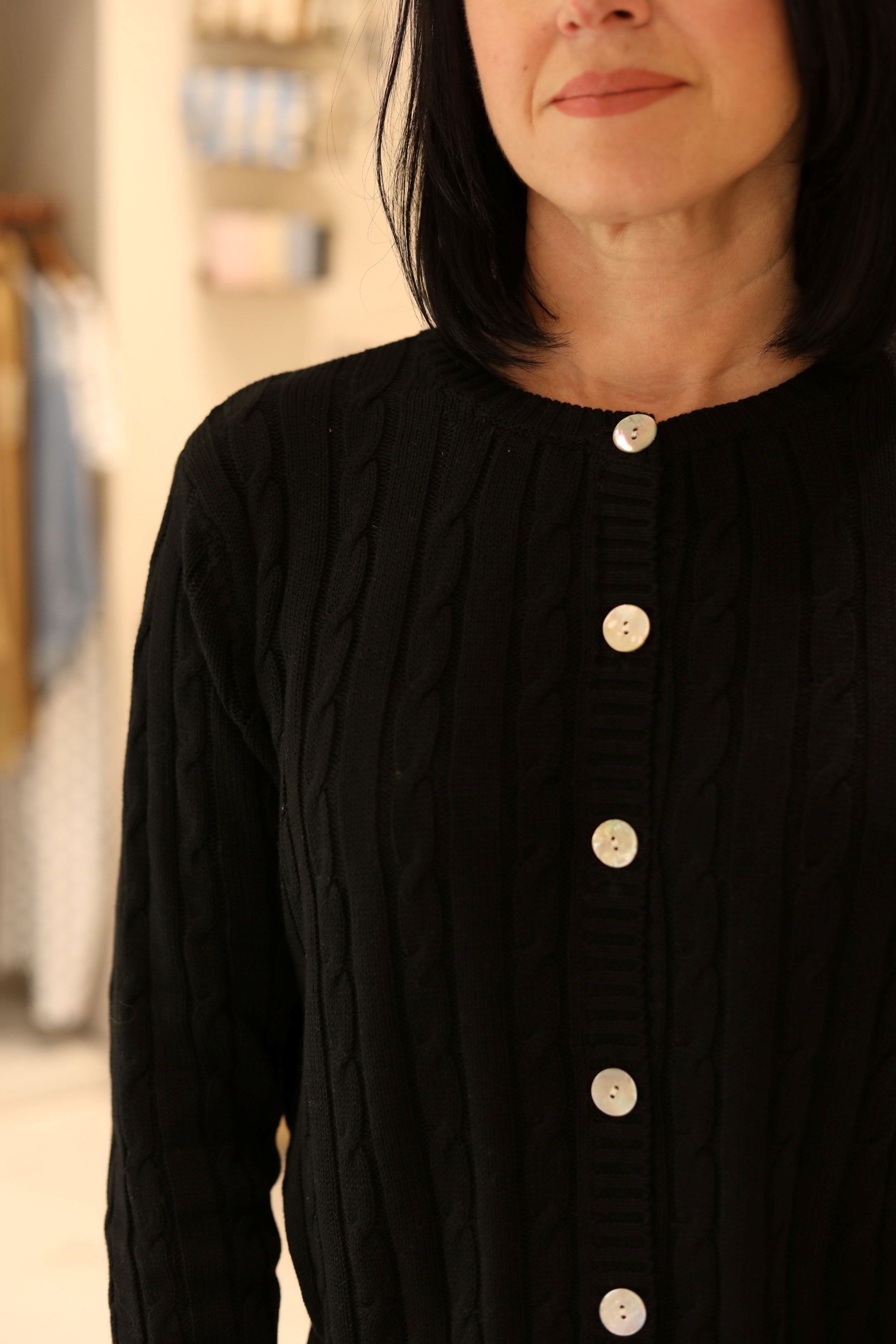 CARDIGAN INTRECCI A GIROCOLLO IN 100% COTONE