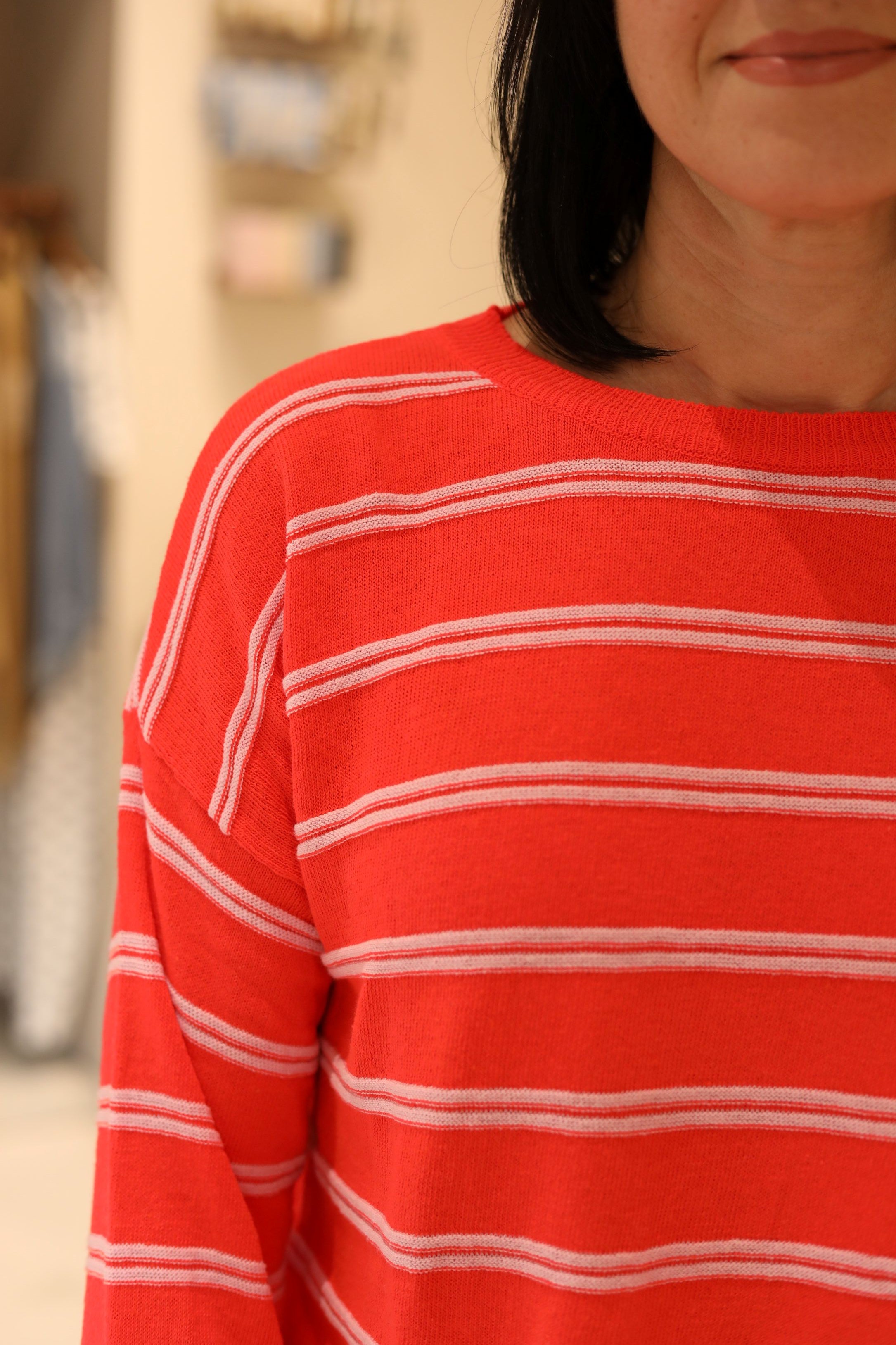MAGLIA A RIGHE IN MISTO COTONE