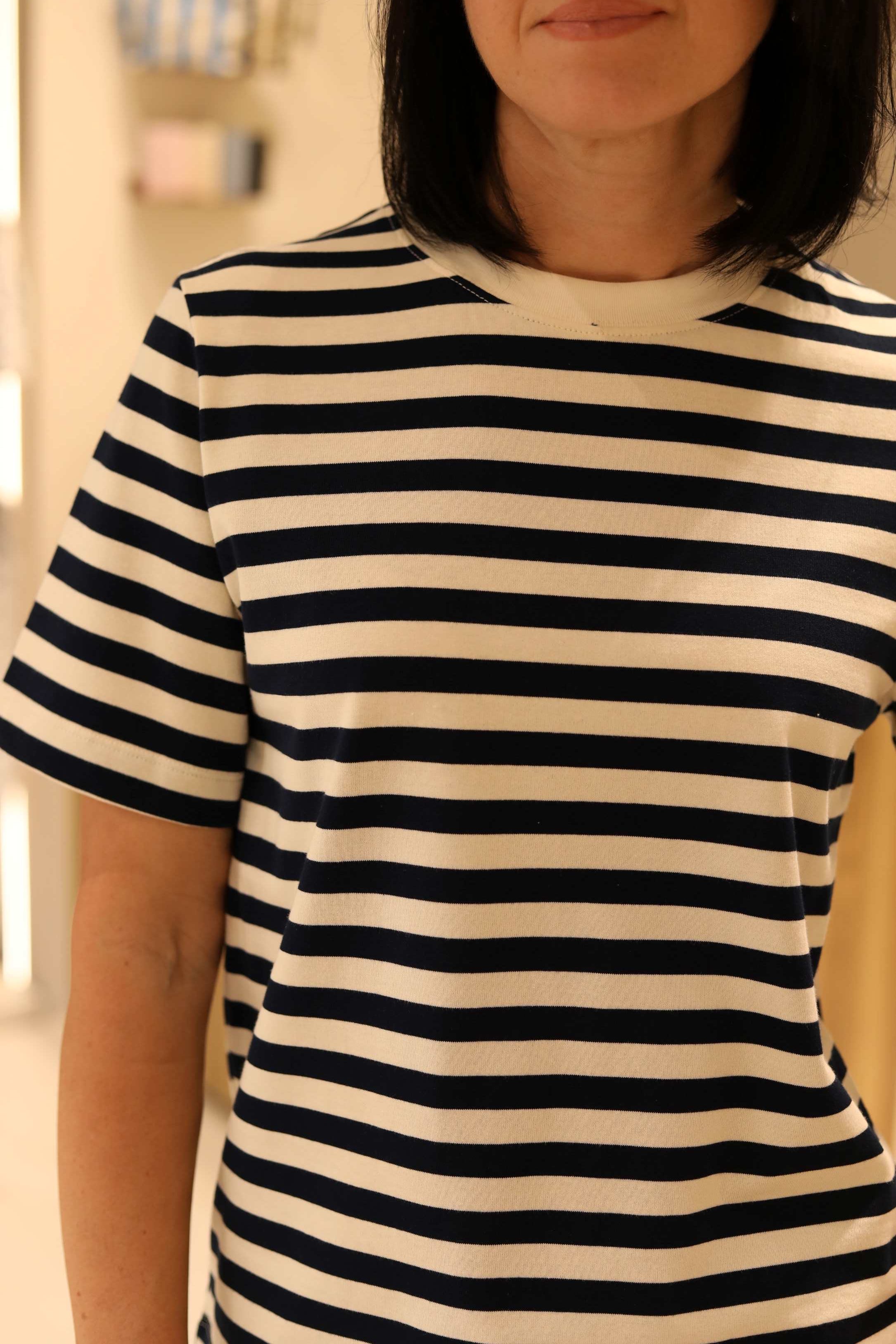 T-SHIRT IN 100% COTONE A RIGHE
