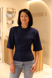 T-SHIRT IN COTONE CON LACCI POSTERIORI