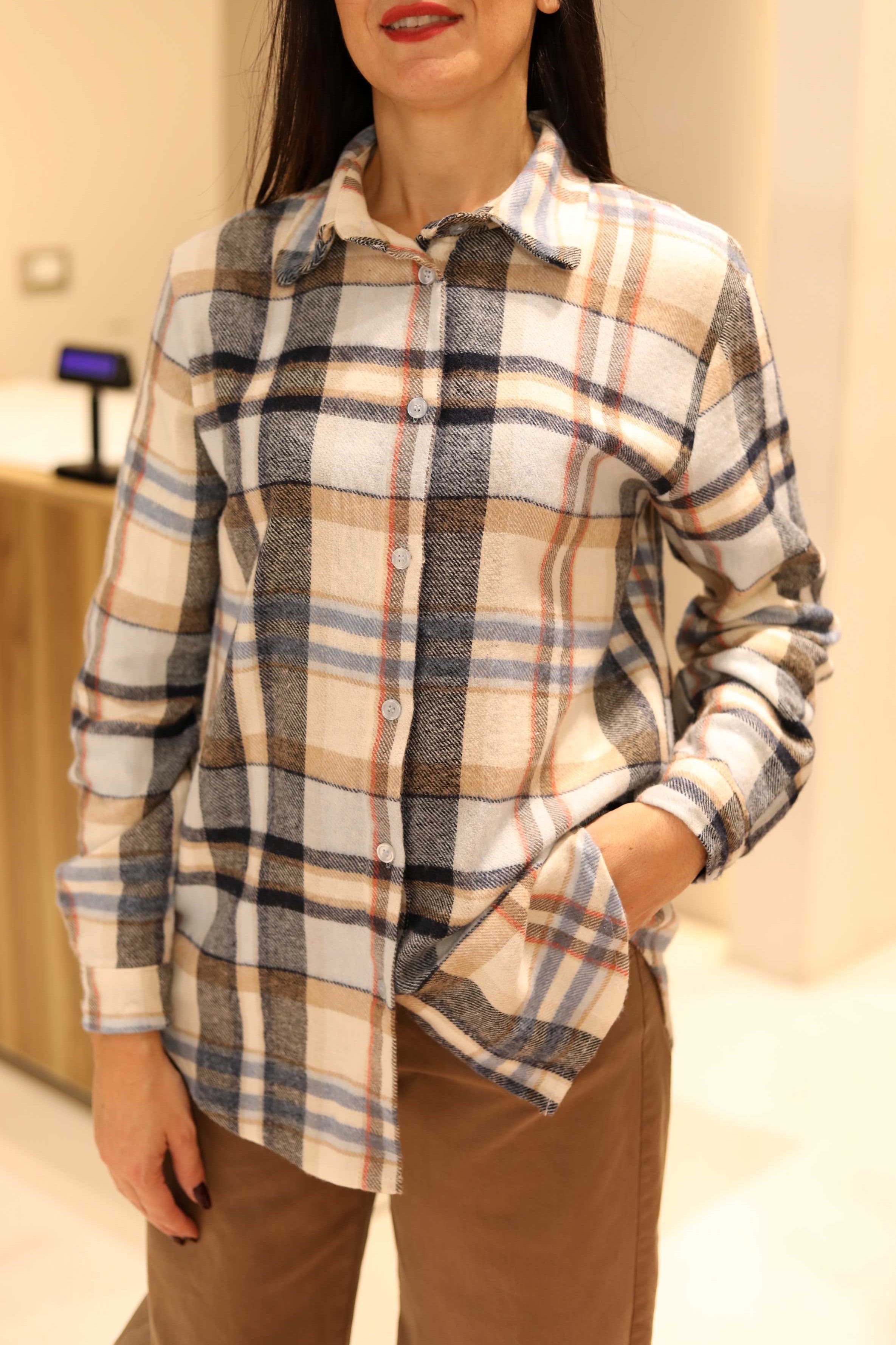 CAMICIA CHECK IN FLANELLA 100% COTONE
