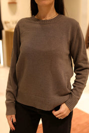 MAGLIA A GIROCOLLO IN MISTO LANA E CASHMERE CON PROFILI A COSTINE