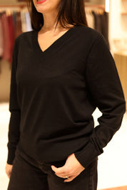 MAGLIA CON SCOLLO A V IN CALDA VISCOSA - FIT MORBIDO