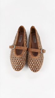 BALLERINA TRAFORATA CON STRASS E CINTURINO