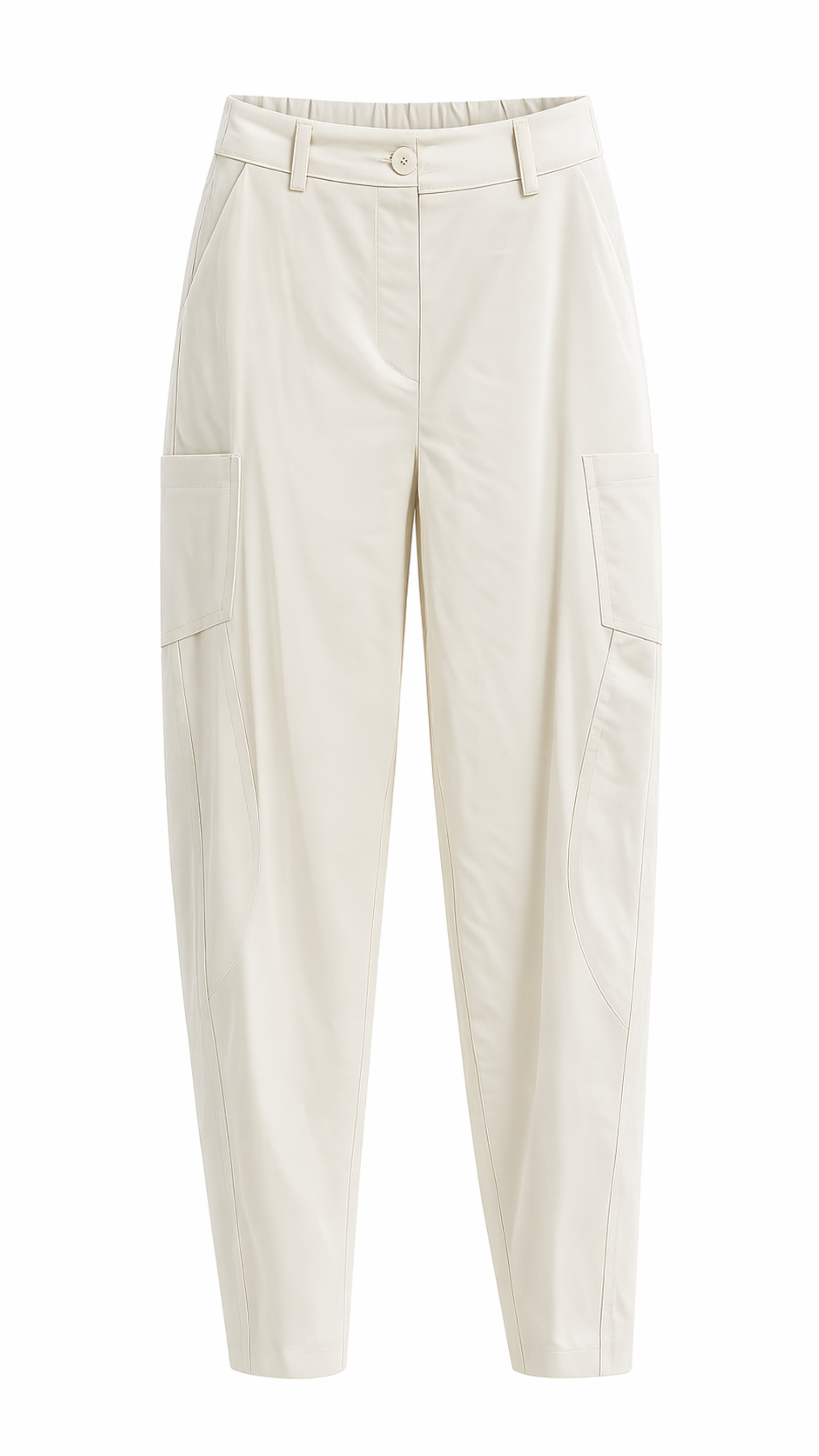 PANTALONE A GAMBA LARGA CON ELASTICO IN VITA