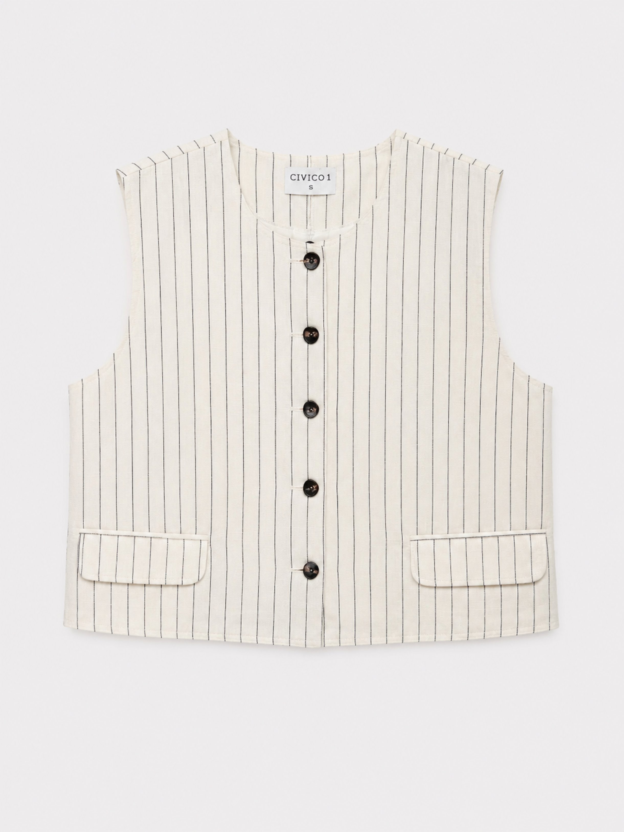 GILET GESSATO CON CINTURINO POSTERIORE