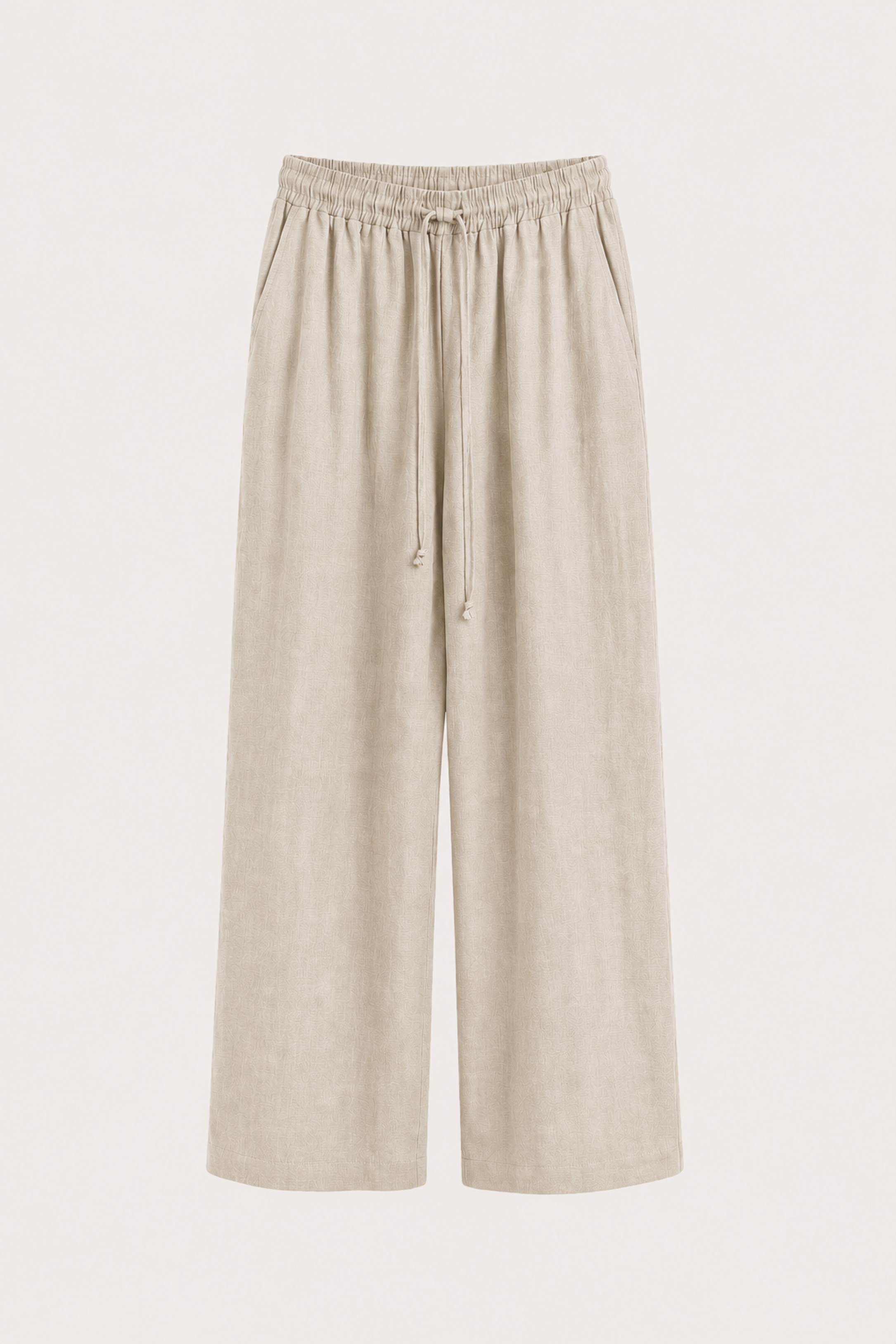 PANTALONE FLUIDO IN MISTO LINO CON ELASTICO IN VITA