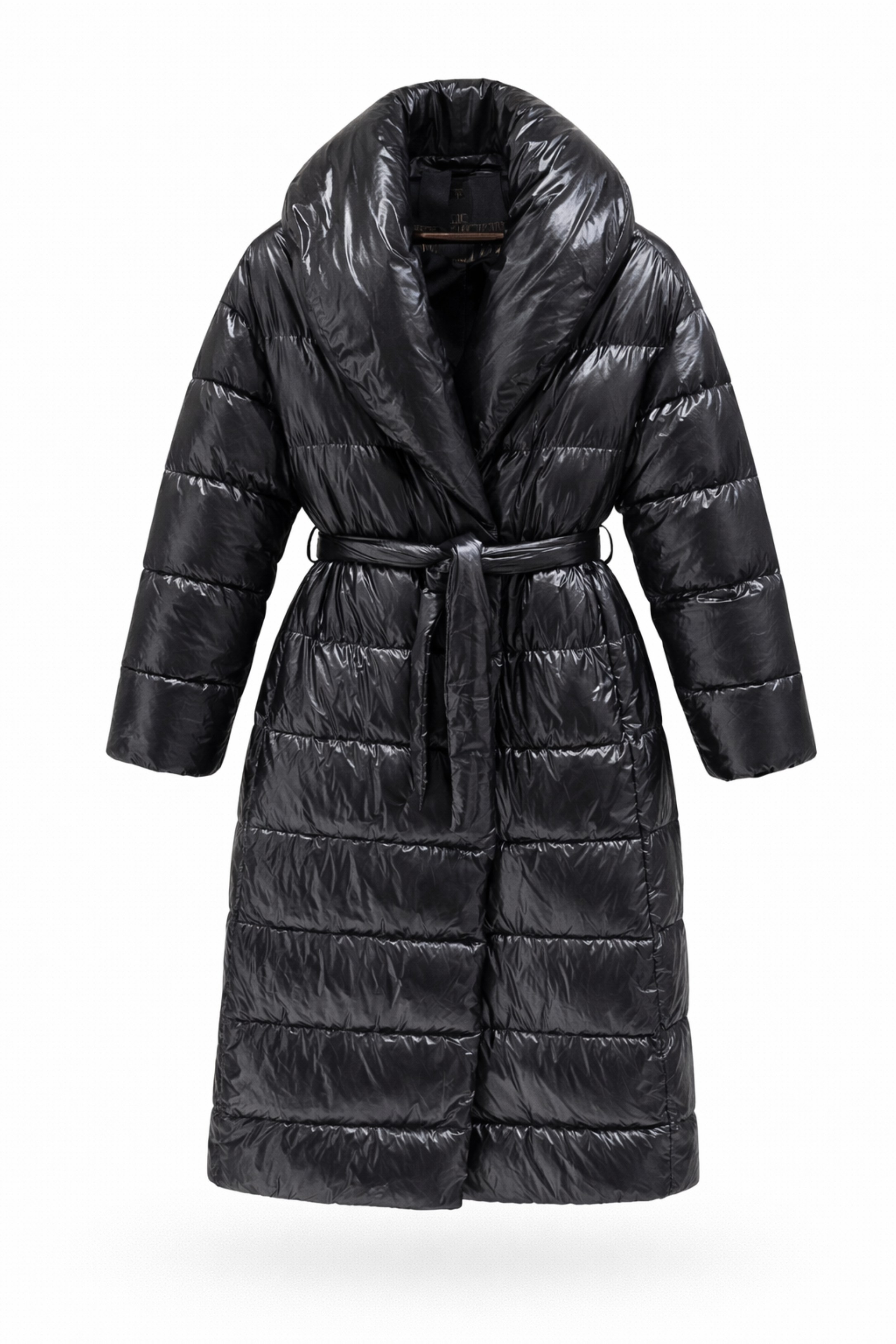 PIUMINO LUNGO LUCIDO CON CINTURA