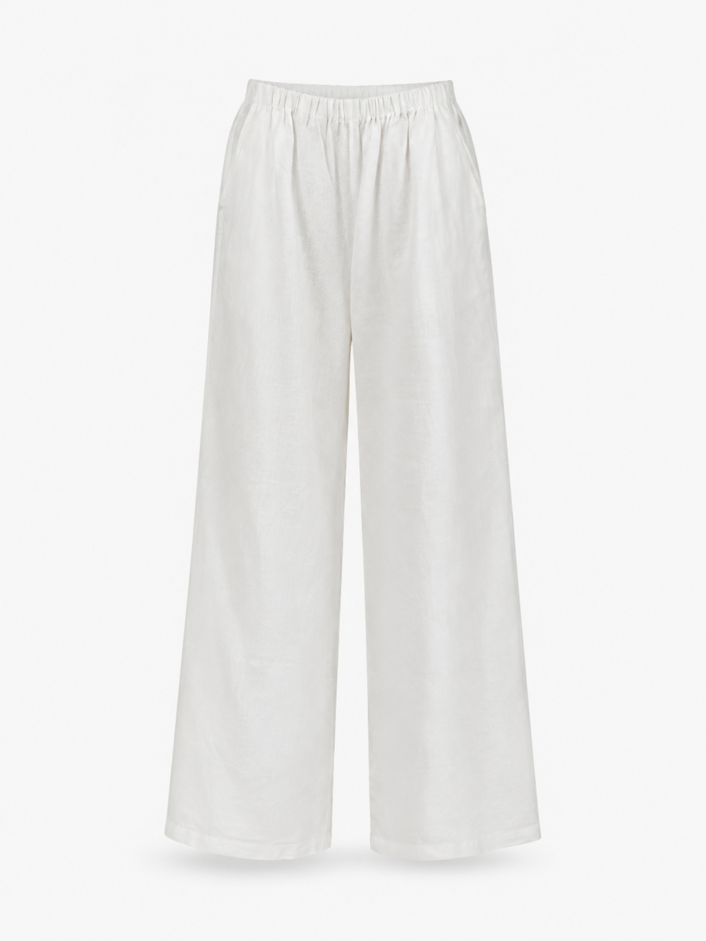 PANTALONE A GAMBA LARGA CON ELASTICO IN VITA